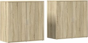3276604 vidaXL Сайдборди, 2 бр, дъб сонома, 79x38x80 см, инженерно дърво