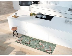 Светлозелена пътека подходяща за пране 52x100 cm Ricci Monet – Universal