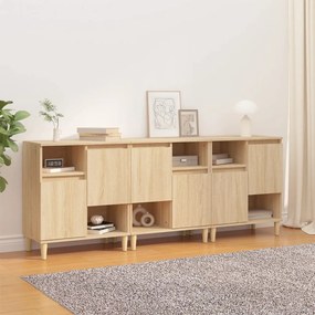 3185738 vidaXL Сайдборд, 3бр, дъб сонома, 60x35x70 см, инженерно дърво