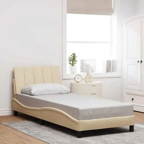 3310361 vidaXL Рамка за легло без матрак, кремави, 90x190 см, плат