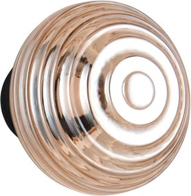 Стъклена LED стенна лампа с USB в кехлибарен цвят ø 15,5 cm Earl – Reality