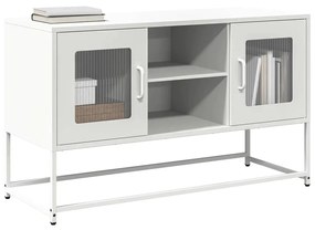 853385 vidaXL ТВ шкаф, бял, 100,5x39x60,5 см, стомана
