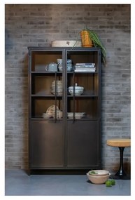 Черна метална витрина 99x170x44 cm Exhibit – WOOOD