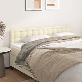 346526 vidaXL Горни табли за легло 2 бр кремаво 100x5x78/88см изкуствена кожа