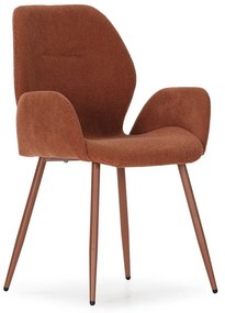 Теракотени тапицирани трапезни столове в комплект 2 бр. Ansu – Marckeric