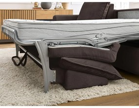 Кафяв разтегателен ъглов диван от рипсено кадифе (променлив) Augustin – Bobochic Paris