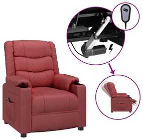 3143453 vidaXL Електрически наклоняем стол, виненочервен, изкуствена кожа