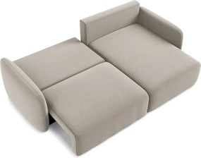 Кафяво-сив кадифен сгъваем/с място за съхранение ъглов диван (десен ъгъл) Kalena – Makamii