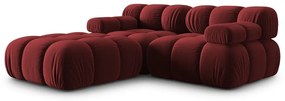 Червен ъглов диван от кадифе Bellis - Micadoni Home