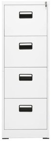 336278 vidaXL Шкаф за папки, бял, 46x62x133 cм, стомана