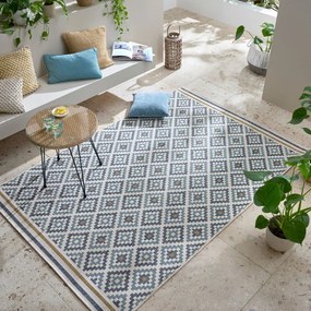 Жълто-син килим за открито и закрито 160x230 cm Zia Trellis – Flair Rugs