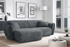 Тъмносив шенилов ъглов диван (ляв ъгъл) Nelia – Ropez