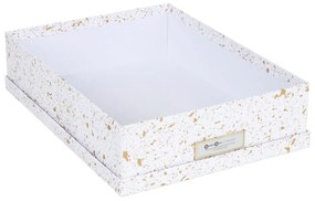 Кутия за съхранение в златно и бяло Oskar - Bigso Box of Sweden