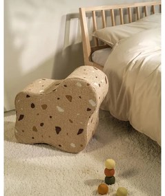 Светлокафяв детски пуф от букле и шенил Terrazzo Cloud – Wigiwama