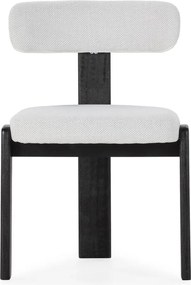 Черни/светлосиви тапицирани трапезни столове в комплект 2 бр. Nadia – MOME