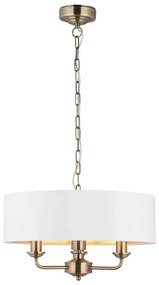 Endon 98934 - Пендел HIGHCLERE 3xE14/40W/230V бял/месинг