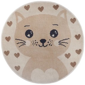 Бежов детски килим ø 100 cm Cat - Hanse Home