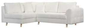 Бял ъглов диван от плат букле (ляв ъгъл) Ariella - Ropez