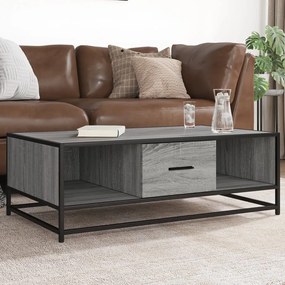 848762 vidaXL Кафе маса, сив сонома, 100x57x35 см, инженерно дърво и метал