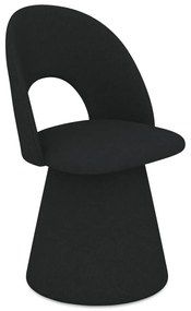 Черен тапициран трапезен стол Kalo – Makamii