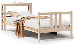 3305953 vidaXL Рамка за легло с табла, 75x190 см, борово дърво масив