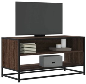 848888 vidaXL ТB шкаф, кафяв дъб, 91x40x46 см, инженерно дърво и метал