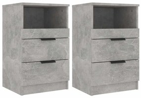 811241 vidaXL Нощни шкафчета, 2 бр, бетонно сиво, инженерна дървесина