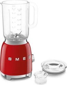 Блендер Smeg BLF03RDEU, 800W, 1.5 л, 18000 об/мин, 4 програми, 4 скорости + Пулс, Неръждаема стомана, Червен