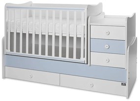 LORELLI Classic Трансформиращо се легло-люлка 70/160 см. MAXI PLUS БЯЛО/ BABY BLUE