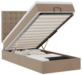 3312985 vidaXL Османска легло с матрак, капучино, 90x200 см, изкуствена кожа