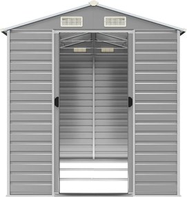 Градинска барака светлосива 191x300x198 см поцинкована стомана