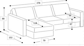 Светлосив ъглов диван (ляв ъгъл) Oslo - Scandic