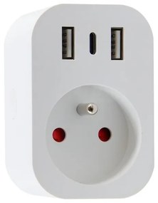 Immax NEO 07772L- Смарт разклонител 16A/230V + 2x USB + 1x USB-C Wi-Fi Tuya