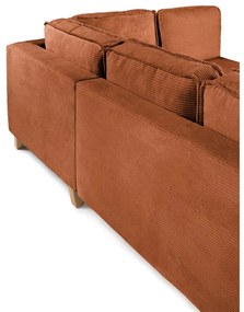 Оранжев сгъваем ъглов диван от рипсено кадифе Tori – Bonami Selection