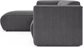 Тъмносив ъглов диван от рипсено кадифе (ляв ъгъл) Merid – Ropez