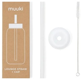 Силиконова сламка с четка за почистване и капак Clear – Muuki