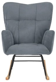 Сиво кадифено люлеещо се кресло Elza – Støraa