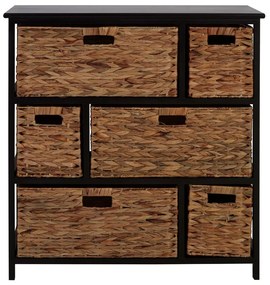 Шкаф за баня от масивна дървесина от павловния в черно и натурално 80x76 cm Padstow - Premier Housewares