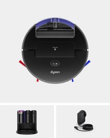Прахосмукачка робот Dyson Spot+Scrub Ai 586183-01, 18000 Pa, 3 л, Сухо/мокро, Разпознаване на петна, Автоматична станция, Черен/Син