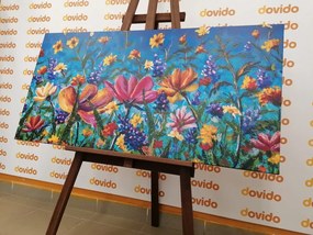 Картина на платно – Цветни цветя на ливада