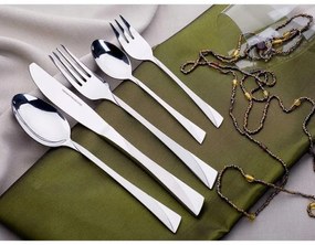 Комплект 30 бр прибори за хранене Kinghoff KH 1454, За 6 човека, Неръждаема стомана, Сребрист