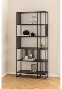 Черна библиотека от камък 85x185 cm Strington – Actona