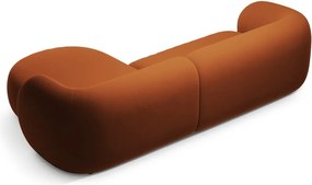 Теракотен кадифен ъглов диван (десен ъгъл) Kate – Micadoni