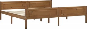 322116 vidaXL Рамка за легло, борово дърво масив, меденокафява, 200x200 см