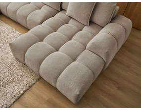 Кафяво-сив шенилов сгъваем/с място за съхранение ъглов диван (ляв ъгъл/U форма) Everest – Bobochic Paris