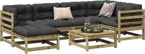 3299533 vidaXL Градински комплект диван от 7 части, импрегниран бор