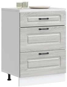 854285 vidaXL Кухненски шкаф, "Kalmar", сив сонома, инженерно дърво