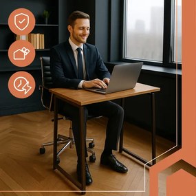 Сгъваема работна маса в стил Loft 80 x 45 cm Черен