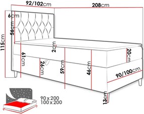 Тапицирано легло Junior Filip I-Ladi-Дължина: 100 cm-Deksia