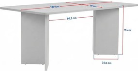 Трапезна маса от декор от орех 90x180 cm Linza – Kalune Design